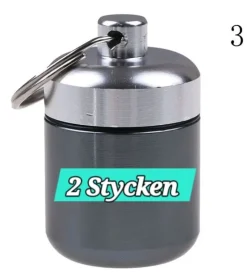 Tradera *** 2 stycken vattentät pillerburk i aluminium pillerbox pillerask ***^ Resetillbehör