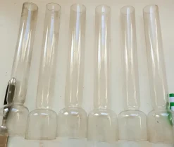 Tradera 6 Antika BLYGLAS till fotogenlampor 14> Allmoge