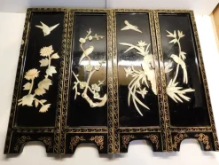 Tradera 4 Antika MOP Tavlor från Japan OBS INFO^ Reliefer