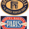 Tradera Kuriosa<2 bagageetiketter , Paris Frankrike hotel hotell