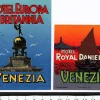 Tradera Kuriosa<2 bagageetiketter, Venezia, Venedig Italien hotel hotell