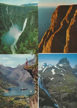 Tradera Nordiska Länder<10 Beg/obeg Vykort från Norge - Fjäll, fjordar och städer
