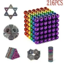 Tradera 216 DELAR 5MM MAGNETISK 5MM BOLLAR REGNBÅGE 5 FÄRGER> Babyleksaker