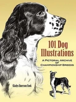 Tradera 101 DOG ILLUSTRATIONS - GLADYS EMERSON COOK - ENGELSK TEXT> Planschverk & Illustrerade Böcker