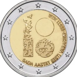 Tradera 2018 Estland, 100-årsjubileum av Republiken Estland^ Euromynt & Sedlar