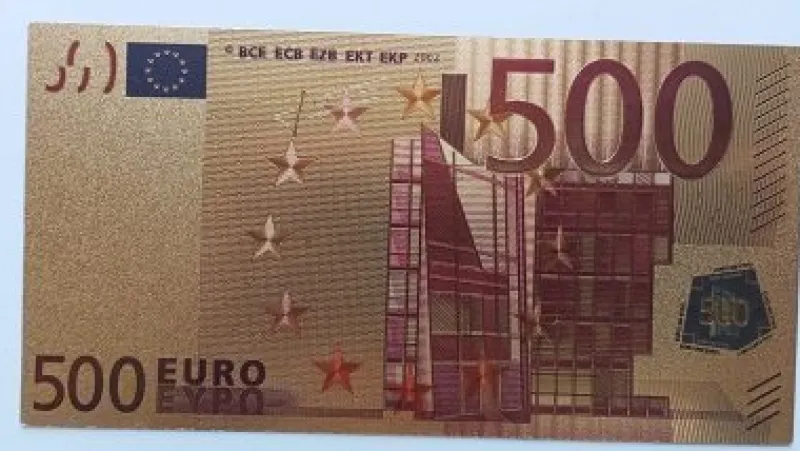 Tradera 500 Eurosedlar Guld foliesedel^ Euromynt & Sedlar