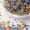 Tradera 30 gram (ca 2000st) Seed Beads 2mm Transparent Mixfärg och Silverfordrad insida^ Smyckestillverkning
