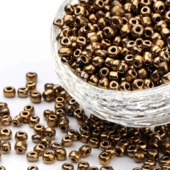 Tradera 30 gram (ca350st) Seed Beads 4mm Guldig Metallfinnish^ Smyckestillverkning