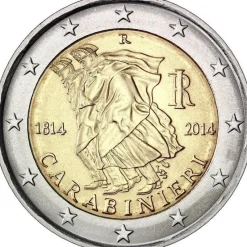 Tradera 2014 Italien 200 år av den italienska Carabinieri^ Euromynt & Sedlar
