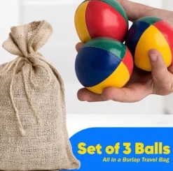 Tradera Lek & Spel<3 jongleringbollar av hög kvalitet,Organisk fyllning,Burlap-bärväska