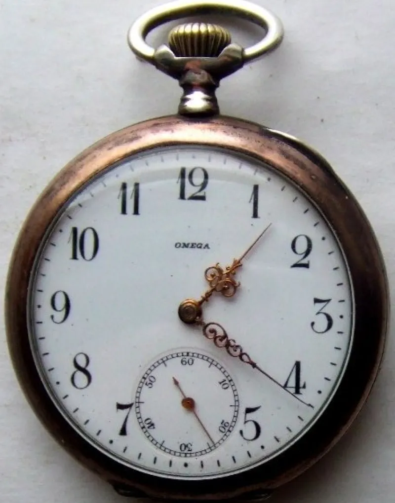 Tradera 1 kr – Fickur Omega i silver med kedja - Se bilder!^ Fickur