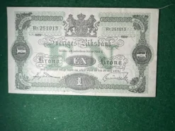 Tradera 1 Kronas Sedel 1920^ Sedlar
