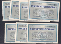 Tradera Lotter & Lottsedlar<7 lottsedlar, Riksskyttelotteriet 1938