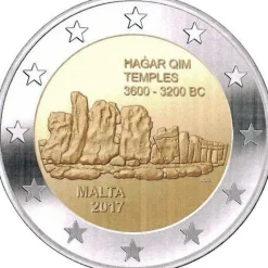 Tradera 2017 Malta, Hajar Kim Temples, 2 Euro^ Euromynt & Sedlar