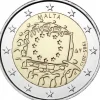 Tradera 2015 Malta, 30-årsjubileum av Europeiska unionens flagga, 2 Euro^ Euromynt & Sedlar
