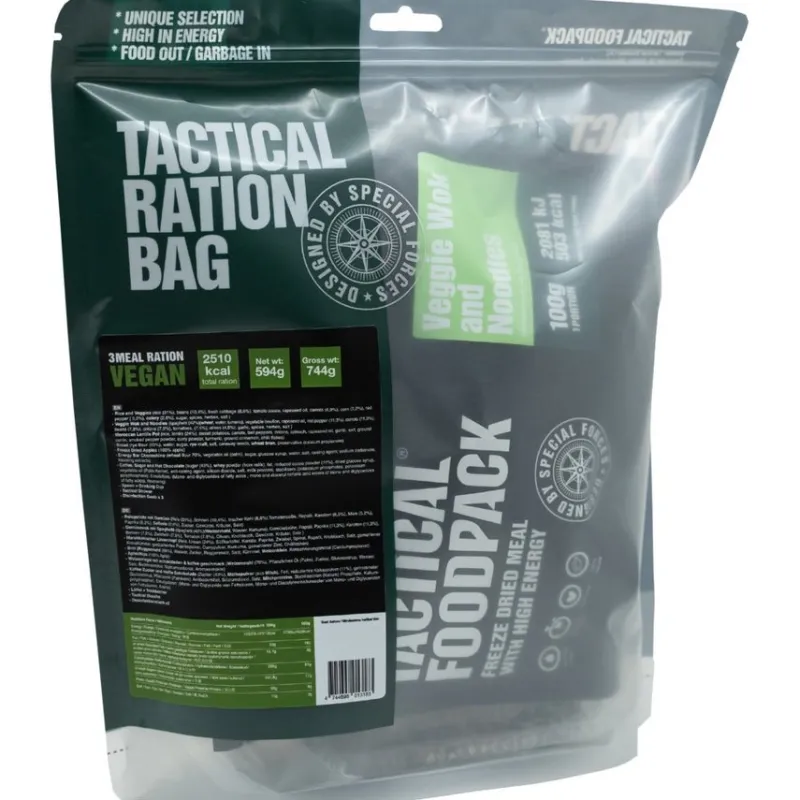 Tradera Camping & Hiking<3 Meal Ration VEGAN, Turmat 501g (2017 kcal) TACTICAL FOODPACK, MRE Food Rations