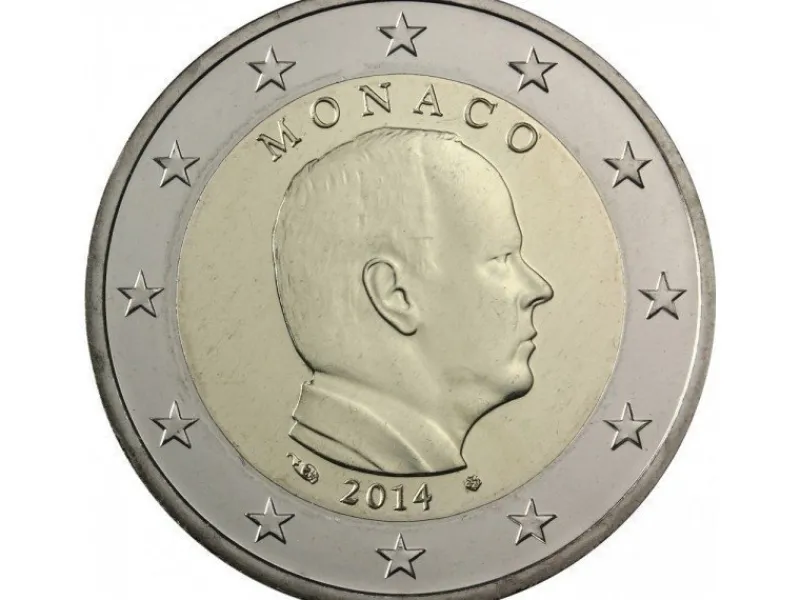 Tradera 2014 Monaco, Cirkulationsmynt 2 Euro^ Euromynt & Sedlar