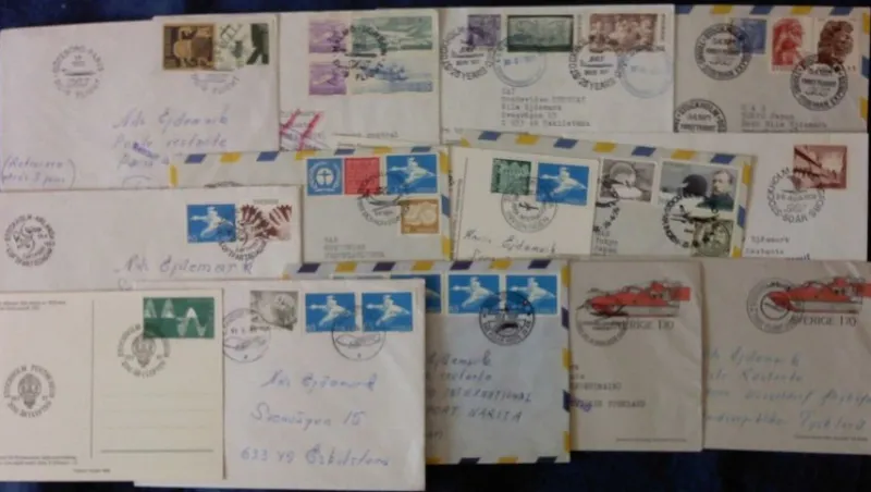 Tradera 14 olika brev med specialstämplar Flyg^ Flyg