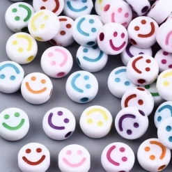 Tradera 40 PACK Akrylpärlor 10mm - Hobby Pyssel DIY Billiga Smiley Emoji^ Smyckestillverkning