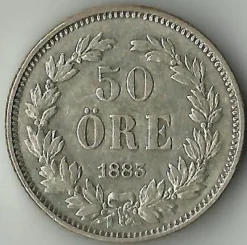 Tradera 50 öre 1883.^ Svenska Mynt