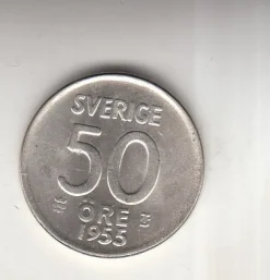 Tradera 50 öre 1955 0-^ Svenska Mynt