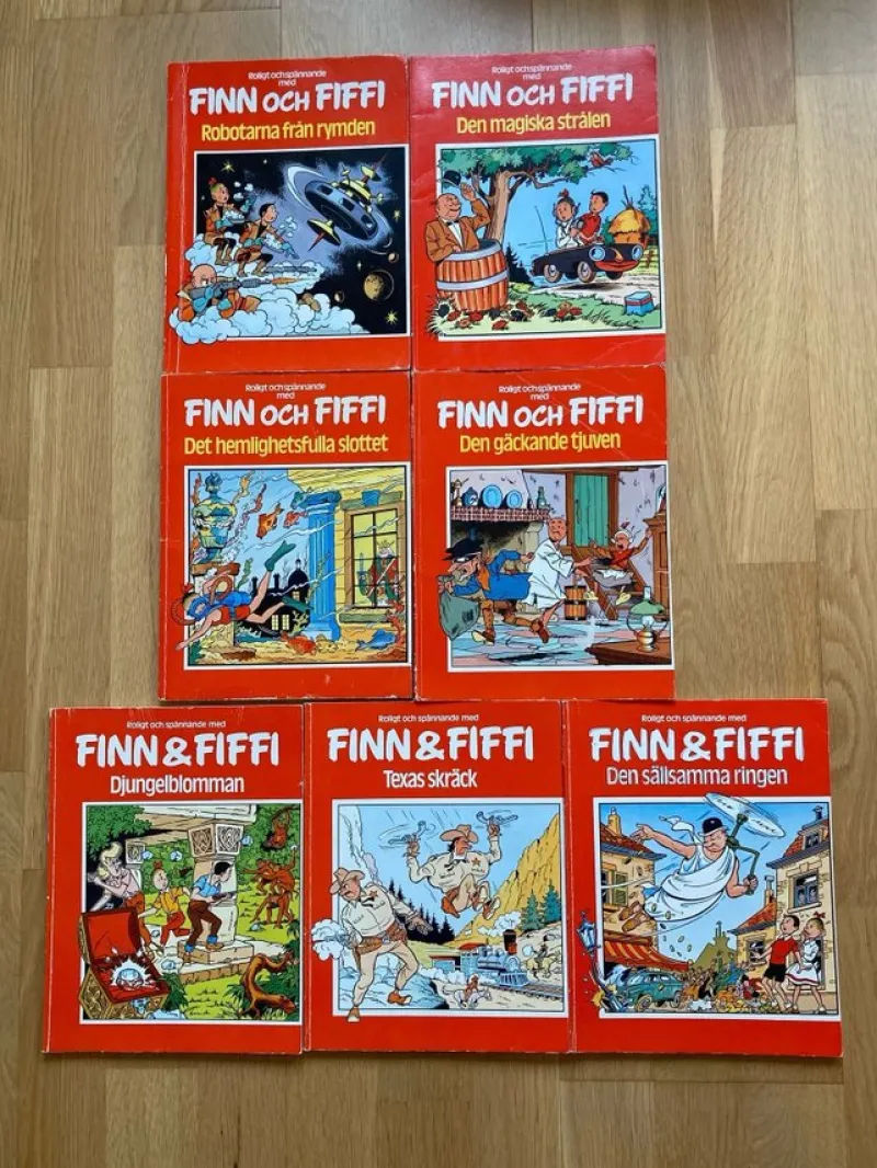 Tradera 7 seriealbum FINN och FIFFI, Willy Vandersteen> Serier Övriga Världen