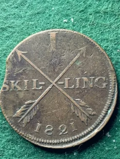Tradera 1 Skilling 1821^ Svenska Mynt