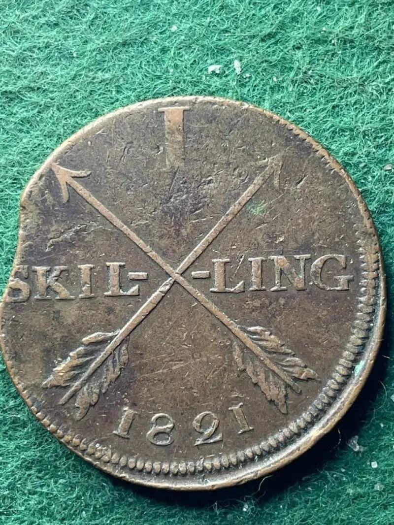 Tradera 1 Skilling 1821^ Svenska Mynt