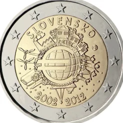 Tradera 2012 Slovakien, 10 år av eurocirkulation^ Euromynt & Sedlar