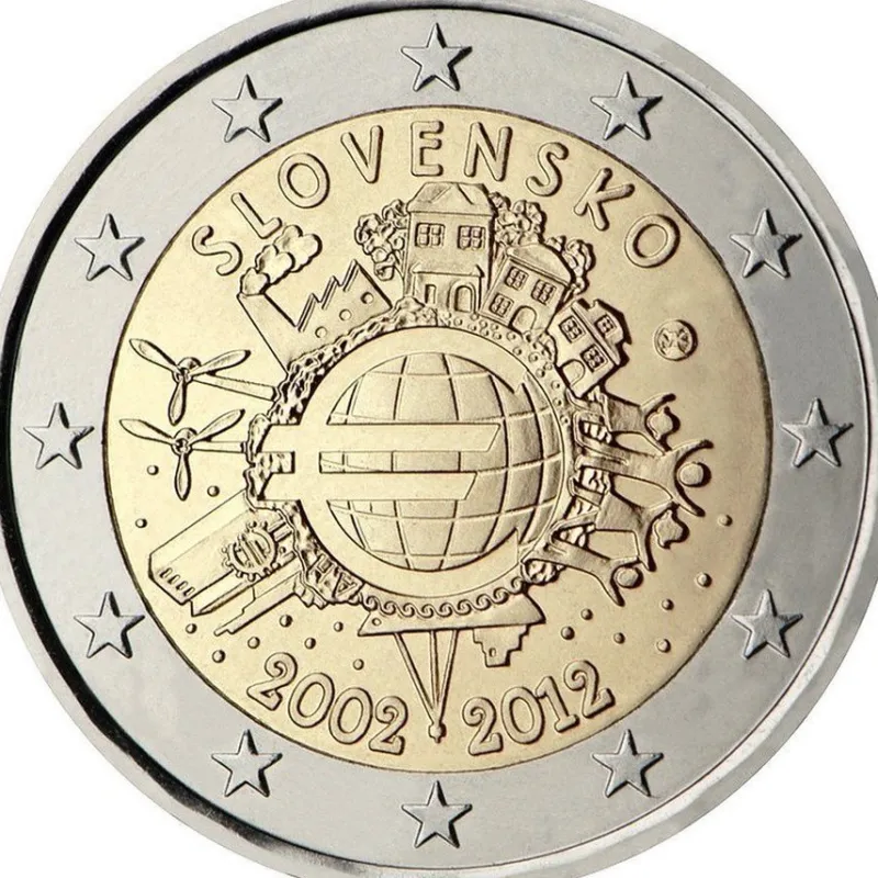 Tradera 2012 Slovakien, 10 år av eurocirkulation^ Euromynt & Sedlar