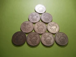 Tradera 10 ST 25 ÖRE GUSTAF V FRÅN 1944 MED 40% SILVER.^ Svenska Mynt