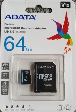 Tradera Mobiltillbehör<1 st ADATA 64Gb Micro-SDXC inkl. adapter Class 10, blå - 930-3