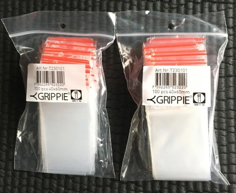 Tradera Frakt & Förpackning<200 st Blixtlåspåsar 40x60 mm / Zip påsar 4x6 cm - KAMPANJ