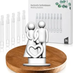 Tradera 36 st Bröllops-såpbubblor med Brudpar Topper^ Bröllopsdukning & Dekorationer