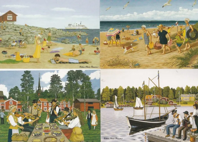 Tradera Allmänna Motiv<7 st Erkers Marie Persson , oanvända