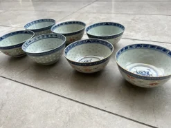 Tradera 8 st kinesiska skålar med blommönster - 1900-talets första hälft> Orientalisk Konst & Porslin