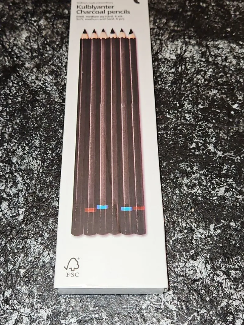 Tradera 6 st KOLPENNOR / MJUK , MEDIUM , HÅRD^ Konstnärstillbehör