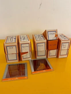 Tradera 5 st lådor Agfacolor Dia 7x7cm diabilder i glas, 50-tal / 60-tal> Fotoalbum
