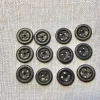 Tradera 12 st Äldre Benknappar Svarta 1,5 cm Ø Vintage.> Allmoge