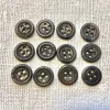 Tradera 12 st Äldre Små Benknappar Svarta 1,3 cm Ø Vintage.> Allmoge