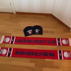 Tradera Hockey & Skridskor<2 st mössor och 2 st halsdukar LHC Linköping Hockey Club