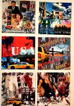 Tradera Världen Utom Norden<6 st nya fina Postkort USA 14x14 cm