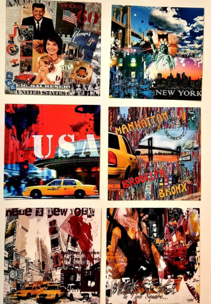 Tradera Världen Utom Norden<6 st nya fina Postkort USA 14x14 cm