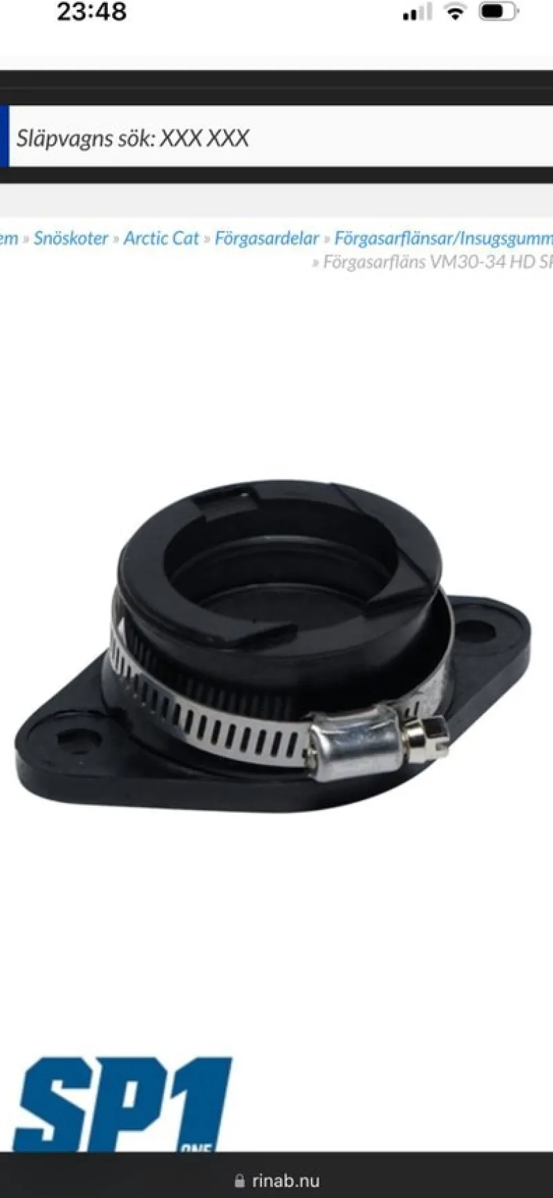 Tradera 2 st oanvända VM30-34 HD SP1 Förgasarflänsar/Insugsgummin 230005^ Snöskotrar