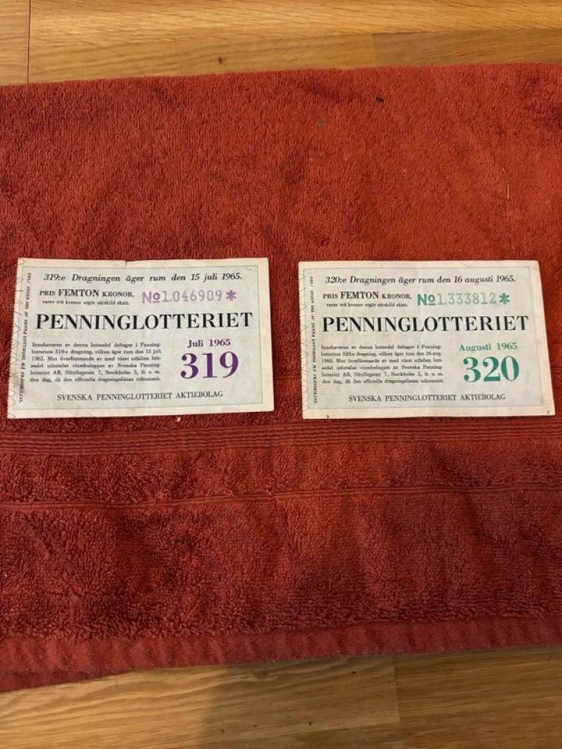 Tradera Lotter & Lottsedlar<2 st penninglotter från 1965