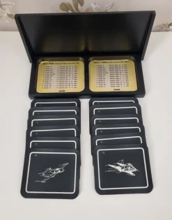 Tradera 12 st SAAB Glasunderlägg i träask, coasters^ Flyg