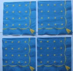 Tradera 4 st servetter Sverige kronor tofsar^ Hobbymaterial