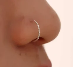 Tradera Piercings<3 st släta Silver näsring Näsring
