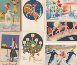 Tradera Allmänna Motiv<10 st små helgkort , alla signerade