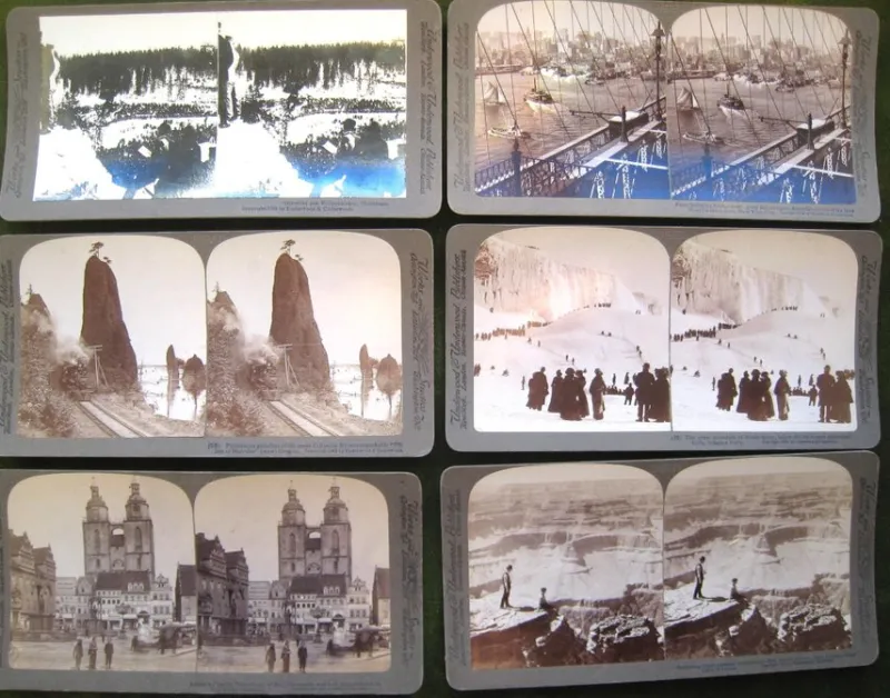 Tradera Allmänna Motiv<11 st Stereobilder Europa (bla Norge) och USA